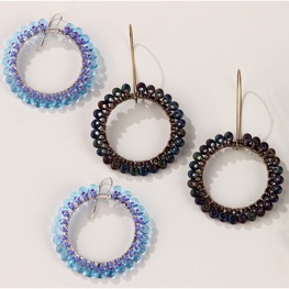 Flower Petal Magatama Hoop Earrings